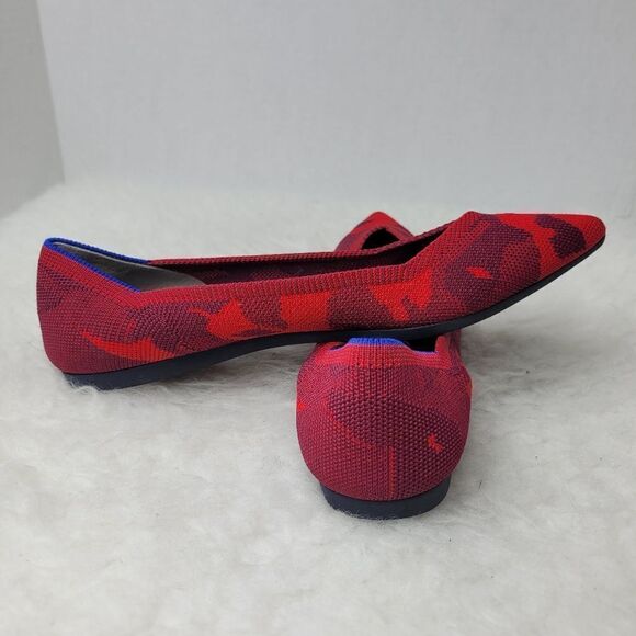 Rothy’s Red Camo the point ballet Flat Shoes Size 7.5 - Picture 5 of 10